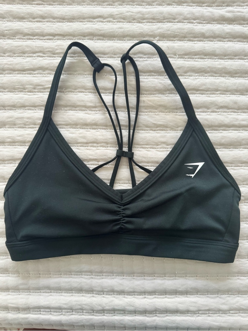 Gymshark Victory Green Strappy V-Neck Sports Bra